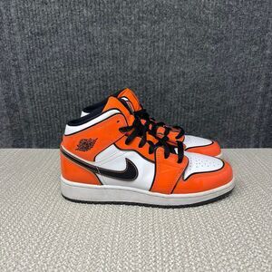 Nike Air Jordan 1 Mid SE Turf Orange Black Shoes Women’s 7 (5.5Y) BQ6931-802